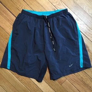 Nike Dri Fit Running Shorts Gray Teal Blue Mens M